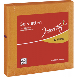 Jeden Tag Servietter Orange 3-lags 30stk