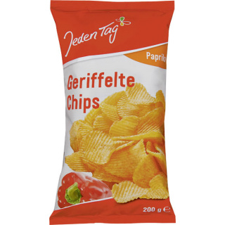 Jeden Tag Bølgechips m. paprika  200g