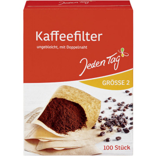 Jeden Tag Kaffefilter str 2 100 stk