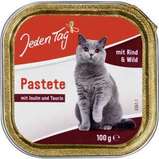 Jeden Tag Kattemad Paté m/oksekød, vildt, taurin & inulin 100g