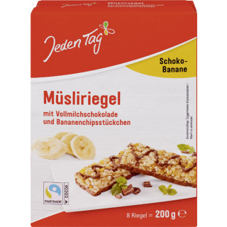 Jeden Tag Müslibar m. chokolade/banan 200g