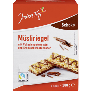 Jeden Tag Müslibar m. chokolade/nødder 200g