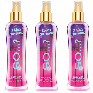 So…? Ibiza Dreams Body Mist Spray Fragrance Pack of 3 x 200ml