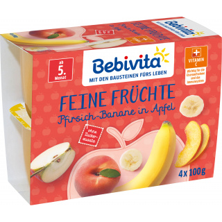 Bebivita Fersken Banan 4X100g