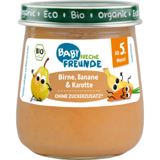 Freche Freunde Bio Frugt Pære Banan & Gulerod 120g