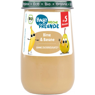 Freche Freunde Bio Frugtpuré Pære & Banan 190g