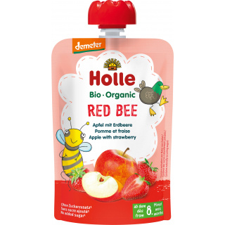 Holle Bio Dd Squeeze Bag Red Bee Æble Og Jordbær 100g