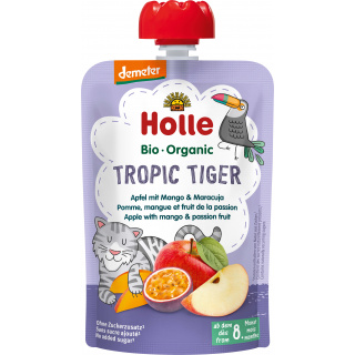 Holle Bio Dd Squeeze Bag Tropic Tiger Æble Med Mango & Passionsfrugt 100g