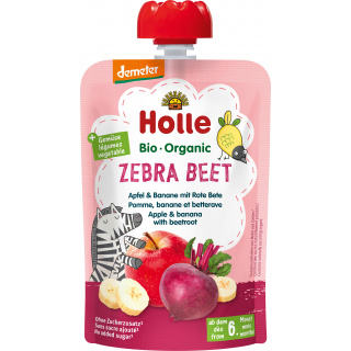 Holle Bio Dd Squeeze Bag Zebra Beet Æble Banan & Rødbede 100g